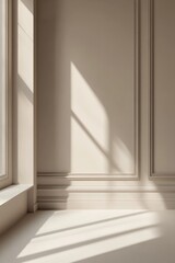 Obraz premium Natural Light and Shadow Play in Minimalist Interior Space