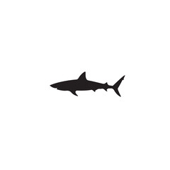 Silhouette of a Shark Ideal for Logo and Icon - Vector Illustration