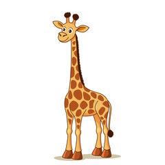 cute funny giraffe in cartoon style. vector illustration isolated on white background