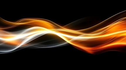 Abstract Orange and White Wave Design