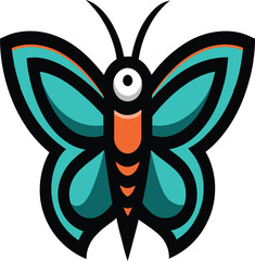 Butterfly mascot logo design illustrator