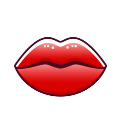 Beautiful female lips in lipstick. Vector illustration isolated on white background