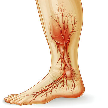 a human foot with veins and veins