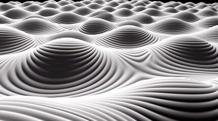 Abstract 3D Landscape of White Curves