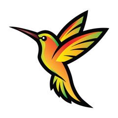Humming bird mascot logo design