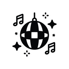 Black solid icon for disco lights
