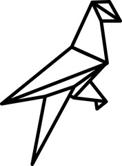 Origami Bird Line Style