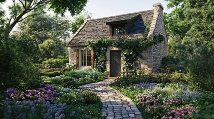 Charming Stone Cottage Garden Escape 