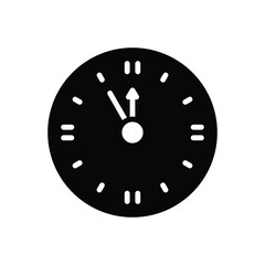 Black solid icon for clock