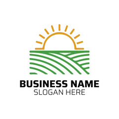 Fototapeta premium Eco Farm Agriculture Logo Design