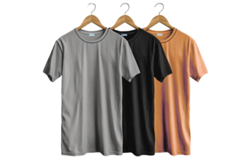 T-Shirt on Hanger on Transparent Background
