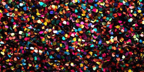Confetti on Black Background