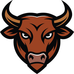 Red bull mascot logo design