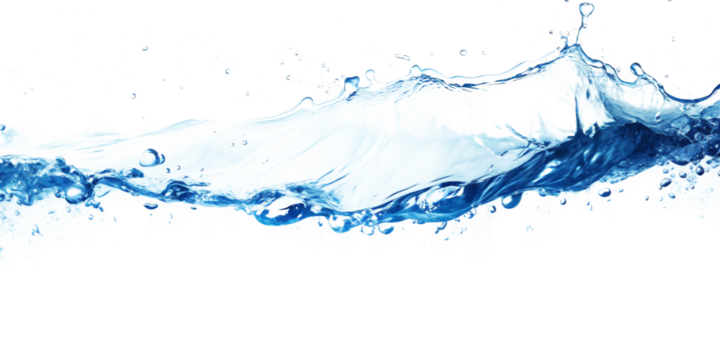 blue water wave splash on transparent background PNG,AI GENERATED