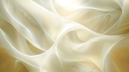 Obraz premium Elegant Drapery: Creamy Sheer Fabric Texture