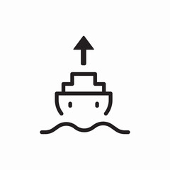 ship arrow up icon vector sign