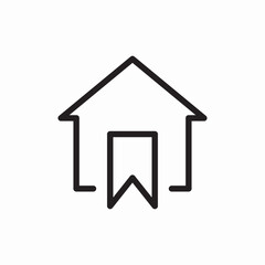 favorite house bookmark icon vector sign
