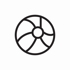 Beach ball summer play icon vector sign