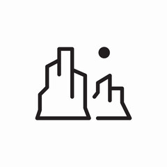 canyon rocky mountain icon vector sign