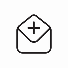 New email message plus icon vector sign
