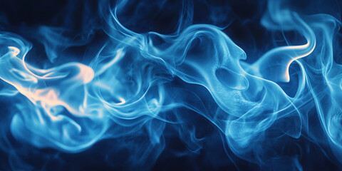 Obraz premium Abstract image of swirling blue smoke,