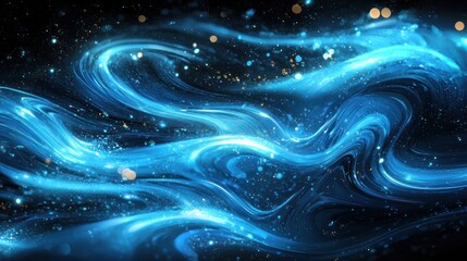 Abstract Celestial Swirls: A Symphony of Blue