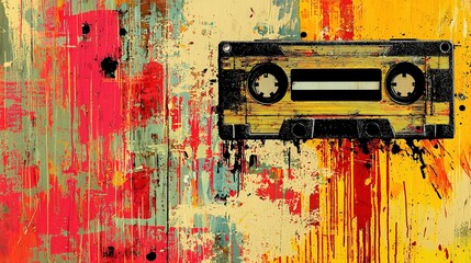 Abstract Cassette Tape Art