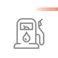 Gas station tank line vector icon. Fuel pump, refuel service symbol.