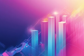 Vibrant abstract gradient background ideal for business growth concept, showcasing upward trends and modern design elements suitable for presentations.
