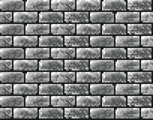 The seamless gray pixel background with brick.
