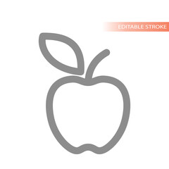Apple line vector icon. Healthy food and eating symbol.
