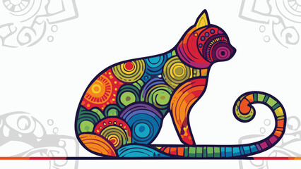 Mandala circle cat