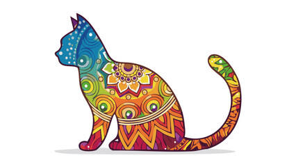 Mandala flower cat