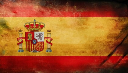 Fototapeta premium Old Vintage Spain Flag