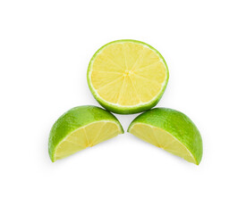 Limes isolated on transparen png. Top view. Flat lay
