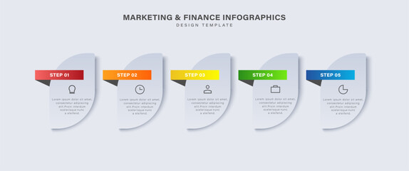 5 step Infographic design template