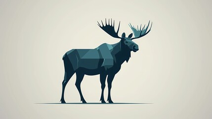 Fototapeta premium Majestic moose standing in the wild, scenic nature background image.