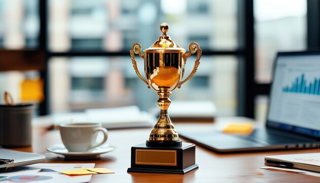 Victory celebration for startup milestone achievement with copy space