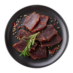 Rich flavor of beef jerky enhanced by herbs and spices