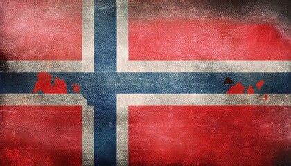 Fototapeta premium Old Vintage Norway Flag