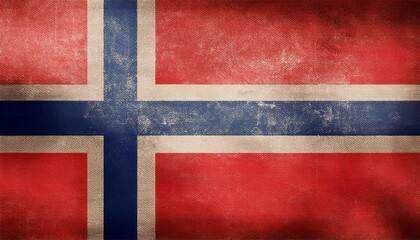 Fototapeta premium Old Vintage Norway Flag