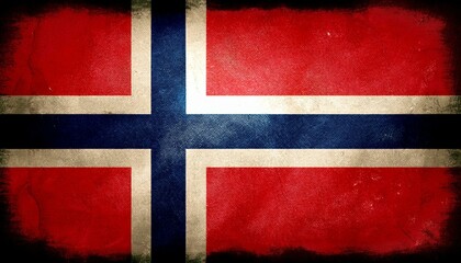 Fototapeta premium Old Vintage Norway Flag