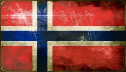 Fototapeta premium Old Vintage Norway Flag