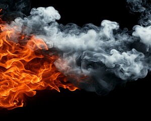 Fototapeta premium Fiery Inferno and Smoky Vapor Abstract Fire and Smoke Design