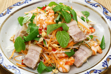 Green papaya salad with prawn and pork, Vietnamese cuisine