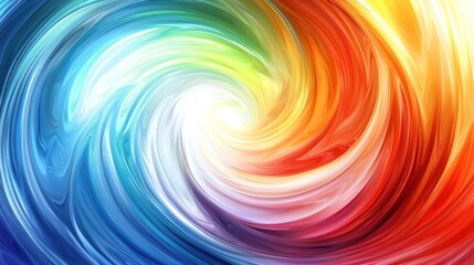 Abstract Swirling Rainbow Vortex: A vibrant digital artwork showcasing a mesmerizing spiral of colors, reminiscent of a cosmic phenomenon or a kaleidoscopic dream.