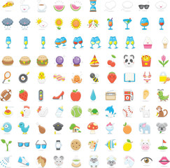 Cute icons emojis bundle 