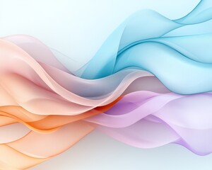 Obraz premium Abstract Pastel Wave Background Flowing Soft Blue Pink and Orange Hues