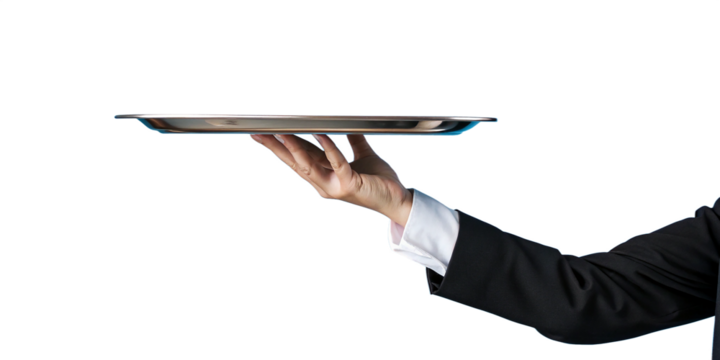 the hand with a tray 