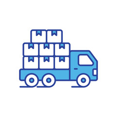 Delivery Truck icon isolated on a white background. Vector illustration.